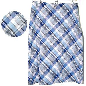 Banana Republic Diagonal Plaid A-Line Skirt--Made in Italy